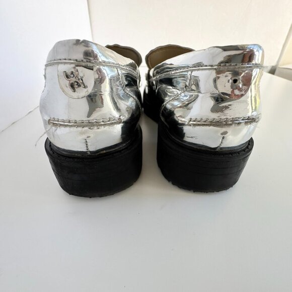 Sam Edelman Kids' Teo Platform Silver Metallic Loafer Lug Girls Size 13 - Picture 7 of 11